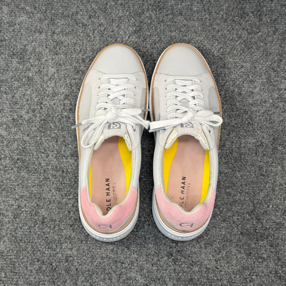 Cole Haan GrandPro Topspin Sneakers Women's 8 Grey Leather Low Lace Retro Shoes - Picture 8 of 12